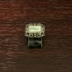 Vintage Intricate Sterling Silver Scrollwork w/ Mother of Pearl